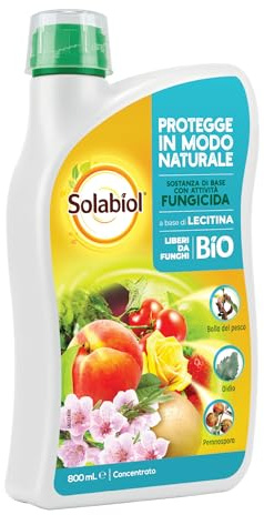 Solabiol Lecitina di Soia Concentrato, Corroborante - Potenziatore delle difese delle piante da attacchi di funghi patogeni come oidio, ticchiolatura e ruggine. 800ML