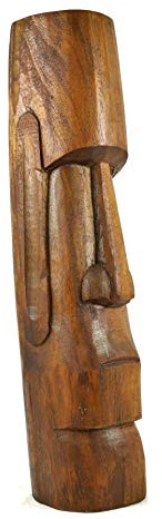 Coco Papaya Statua Moai 50 cm in legno di Suar
