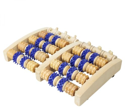 Vivezen - Rouleau de massage en bois pour pieds - 27 x 18 cm