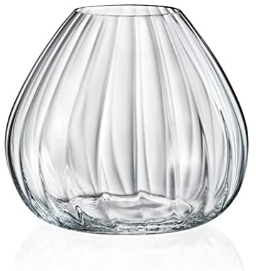 Crystal Bowl Vase - Waterfall - Glass Crystal Glass Bowl Vase- 18cm (7 inches wide) wedding table centrepiece