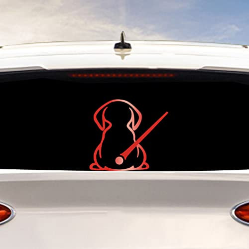 Iprokiu Cartoon Cute Animal Puppy Car Sticker Funny Dog Moving Tail Waving Wiper Sticker Rear Window Wiper Decal Windshield Sticker Waterproof Vinyl Decals Decoration for Car Wiper (Brushed Red)