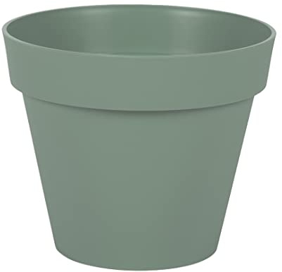 EDA – Maceta Redonda Toscana de 20 cm de diámetro, Volumen 3 L, diámetro 20 x 17 cm, Verde Laurel
