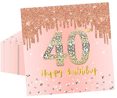 POPOYU 20 Stück Roségold Papier Party Servietten Tischdeko 40. Geburtstagsdeko Servietten Hochwertige Papierservietten für Frauen Geburtstag Party Deko Partyzubehör zum Thema Roségold