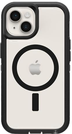 OtterBox, Schutzhülle für iPhone 15 Plus und iPhone 14 Plus, Defender Serie XT, bildschirmlos, robust, rastet an MagSafe an, mit Umhängeband, Schwarz