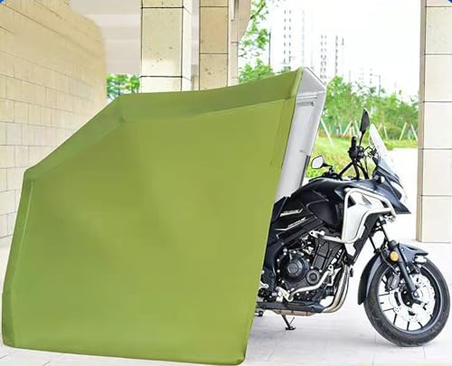 CAULO 600D Oxford Motorbike Shed Fully-Automatic Remote Control Stainless Steel Shelter (Green 102 * 51 * 62in)
