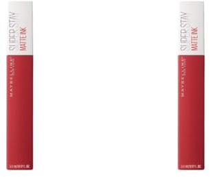 Maybelline New York Lippenstift, Super Stay Matte Ink, Flüssig, matt und langanhaltend, Nr. 20 Pioneer, 5ml (Packung mit 2)