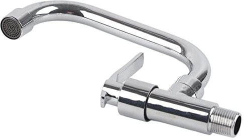 Wall Mounted Single Cold Water Tap Sink Water Faucet with 360° Rotation, Durable Brass Body, Corrosion Resistant for Home Kitchen Use (LQ-3093 20cm)