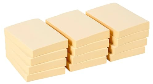 Nictos Amarillos Pastel Amarillo Adhesivo Notas 38 x 51 mm 12 bloques de 100 hojas