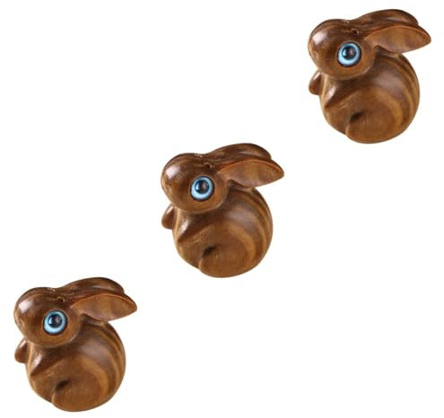 STOBOK 3stücke Zodiac Kaninchen Holz Schlüsselanhänger Hängendes Kaninchen Ornament Kreatives Ostergeschenk Für Freunde Und Familie Einzigartige Handwerkskunst Dekorativ Und