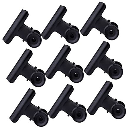 TEHAUX 15st Dokumentenklammern Edelstahl Fotoordner Bindemittel Papierklammern Clips Groß Dokumentenmappe Große Klammern Ordner Binder Klemmen Beachten Scharnierclips Schwarz Metall Büro
