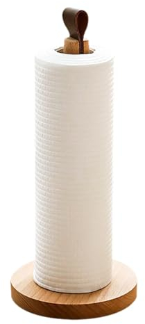 GmeDhc Küchenrollenhalter Holz, Küchenrollenhalter Stehend mit Runder Rutschfestem Basis aus Holz, Küchentollenhalterung, Küchenpapierhalter für Küche, Esstisch, Heimdekoration
