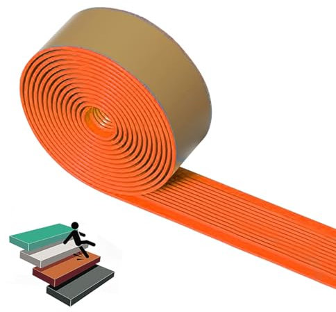 Treppenkantenprofil Selbstklebend 50x25mm,Vinyl-Anti-Rutsch-Treppenkante Stufenkantenprofile Antirutsch-Profil Winkelprofil Selbstklebende Anti Rutsch Streifen Treppe ( Color : Orange , Size : 3cmxL5m