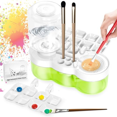 Brush Rinser, Paint Brush Cleaner Art Supplies, Water Cycle Rinser, Multifunctional Paint Brush Cleaner for Acrylic and Water-Based Paint Cleaning Tools (white)