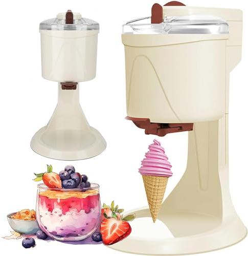 JJENXYYDS Machine à Glaces pour Desserts Aux Fruits,Turbine a Glace Machine à crème glacée Molle Semi-Automatique 1000 ML,Accessoires De Cuisine Frais D'éTé
