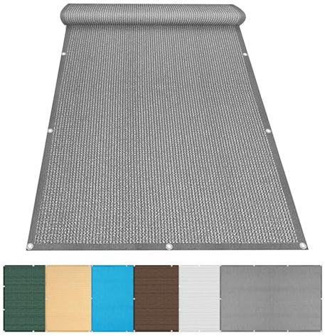 Sonnensegel mit Ösen 0.8 x 1.5 m Rechteckig Markise Balkon Schattiernetz mit Ösen Ohne Bohren HDPE Wetterbeständig Atmungsaktiv Segeltuch für Terrasse Garten, Grau