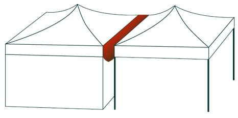 TOOLPORT 4m Regenrinne für Faltpavillons Premium und Professional, PVC, schwarz