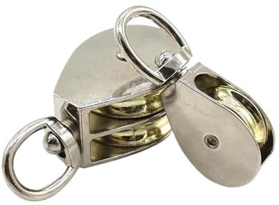 1 Stück 36/52/75 mm bewegliche/feste Einzel-/Doppel-Metallrolle, Zinklegierung, feste Rolle und Flaschenzug, Mini-Einzelrolle, DIY(Moving-Double-43mm)
