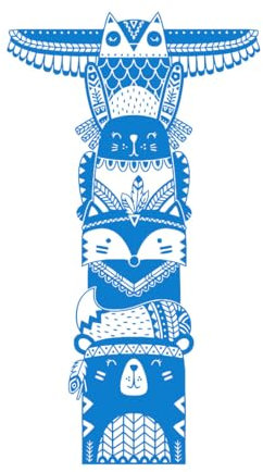 Wandtattoo „Waldbären“ aus Vinyl, Stammes-Tier-Wandaufkleber, Kinderzimmer-Dekoration, schöner Bär im Berg-Stil, Vinyl-Tapete, klein – 42 x 75 cm