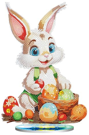 5D Diamond Painting Ostern Deko, Osterhase Deko Diamond Painting Ostern Doppelseitig, Osterdeko Tisch Diamond Painting Frühling Ornamente, DIY Diamant Malerei Bilder Kit für Ostern Deko Frühling (C)