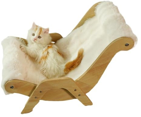 laxreheye Pelziges Katzensofa für den Innenbereich, Flauschiges Katzencouchbett,Katzencouchbett süß - Niedliche Hundecouch, Plüsch-Haustier-Katzencouch, weiches, beruhigendes Haustier-Schlafsofa,