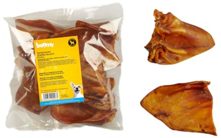 Boomy - Orejas de cerdo - Bocadillos naturales para perros - Bocadillos de carne seca para perros - 8 piezas