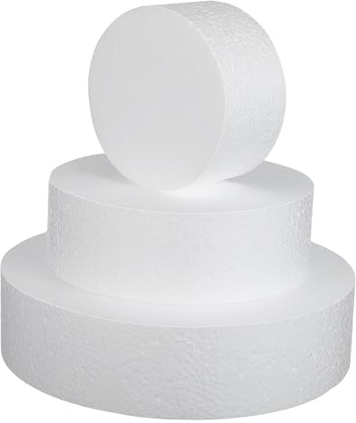 OUNONA Moldes Para Pasteles Redondos Espuma 3 Piezas Diámetro 10 Cm 15 Cm 20 Cm Molde Para Pastel Práctica Decoración Reutilizable Para Tartas Bodas y Eventos