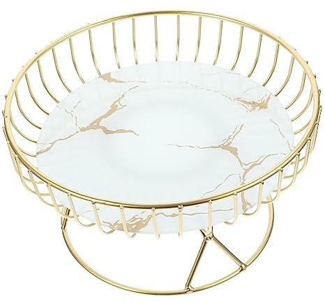 ULTECHNOVO Cesta De Fruta Redonda De Metal Pequeña Para Guardar Verduras Canasta De Alambre Para Mesa De Cocina Cesta De Mesa Para Frutas y Snacks