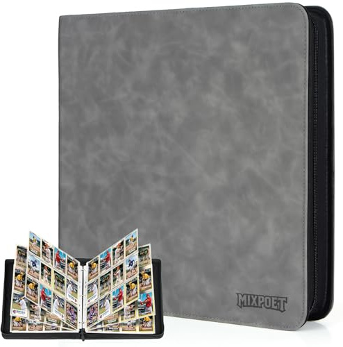 MIXPOET Raccoglitore per Carte da Trading, Album Cartelle per Carte con Bustine, 12 Slot 960 Tasche, Porta Contenitore per Giochi da Collezione, MTG TCG Baseball Football Sports Cards