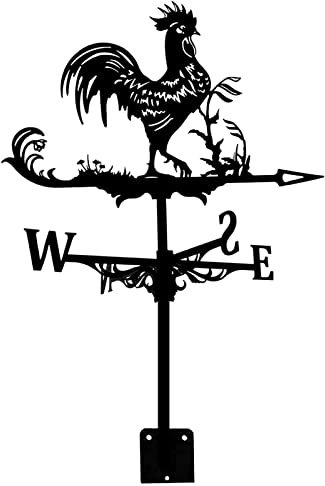 Banderuole, banderuola segnavento in Metallo Esterni Giardino, banderuola segnavento Tetto - Indicatore direzione del Vento a Forma Gallo, picchetto, indicatore direzione Garage, Cupola, fienile, dec