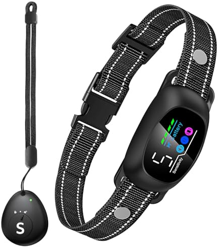 PetsVibe 2-in-1 Anti Bark Collar – Fully Automatic + Optional Manual Remote Control, No Shock, Dual Vibration, 7 Modes, Humane Dog Training, Waterproof, Rechargeable, Cuttable Strap (Black)