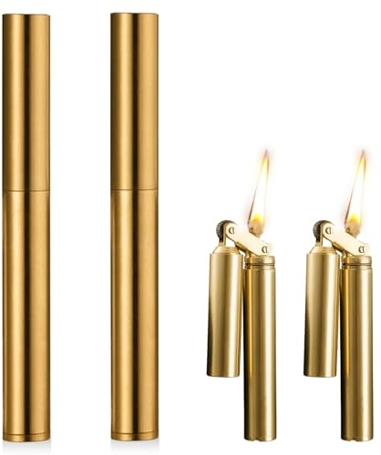 Mechero vintage recargable de queroseno, de latón, retro, para vela, cocina, barbacoa, camping, joyas, soldadura, color latón (2)