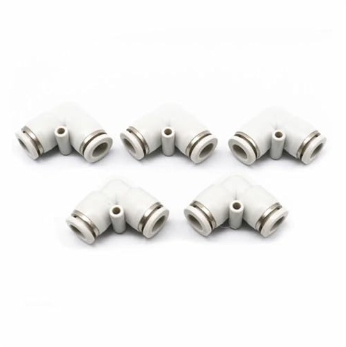 White L Shaped Elbow 4mm to 16mm OD Hose Tube One Touch Push in Air Pneumatic Fitting Quick Connector Fittings Plastic Gas(6mm)