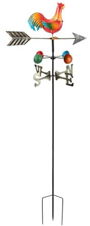 perfk Banderuola segnavento con Statuetta di Gallo colorato, Altezza 110 cm, Design fantasioso Multifunzionale per Fattoria, Robusta e Facile da installare.
