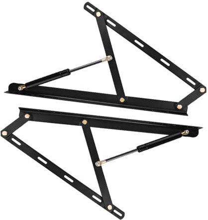 Kit de mecanismo hidráulico de elevación de cama resistente, resorte de gas resistente para almacenamiento de cama, bisagras de caja de cama elevadora de almacenamiento de sofá cama, Negro, Blanco(Noi