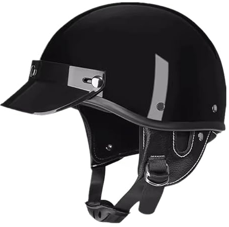 Retro Moto Caschi Mezzo Certificazione ECEDOT Mezzo Casco Jet E Demi-Jet Vintage Caschi Scodella Caschi Scooter Caschi Street Cruiser Aperto Casco Uomo E Da Donna 4,M:57-58CM