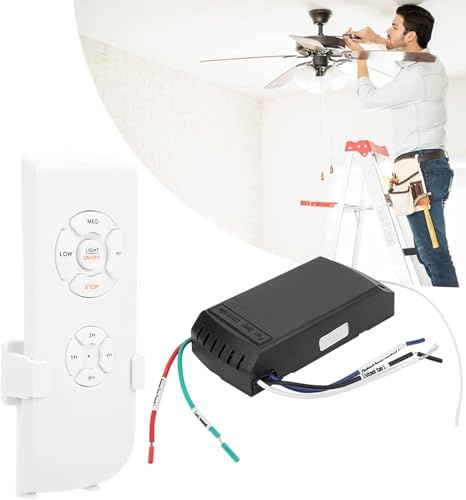 Ceiling Fan Light Lamp Controller Wireless Remote Speed Control Receiver Kit Universal Ceiling Fan Remote Replacement Adjustable Speed and Light Switch Control for Home and Office Use 220 to 240 Volt