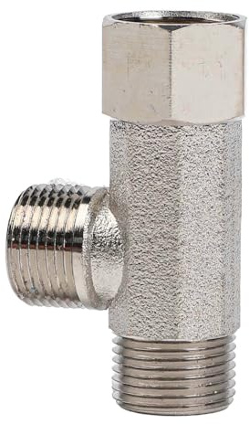 QOXEZY Brass Bidet T-Adapter 7/8 3/8 1/2 Thread 3-Way Pipe Fitting for Plumbing Shower Heads
