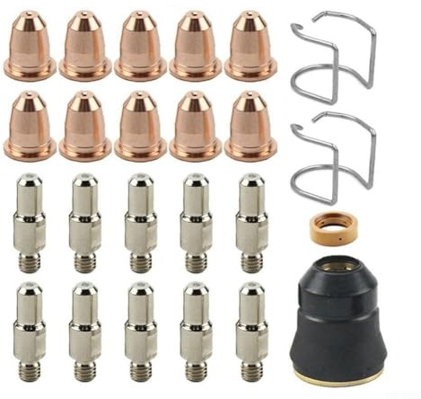Besttoolifes Plasmaschneider-Ersatzteile, Elektrodenspitzen für elektrische 95136 und Razorweld Cut 45 CUT45, S45 Taschenlampe PR0110 PD0116 (24-teiliges Set)