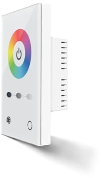 Controller dimmer for strisce LED con montaggio a parete touch - Pannello in vetro completamente touch, adatto for strisce LED RGB CCT monocolore DC12-24V(RGB White)