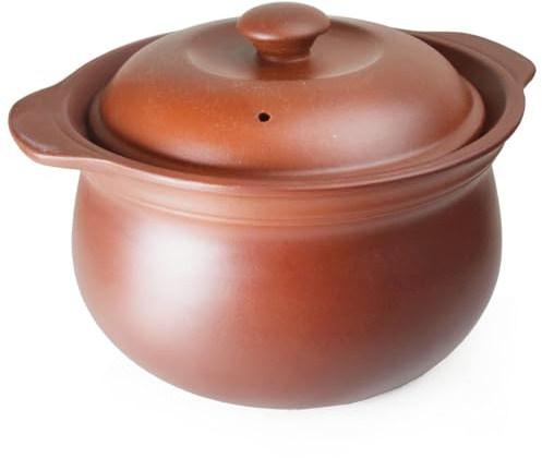 tagine cooking pot， Clay Hot Pot 4L with Lid Cooking Serving Soup Simmered Stewed Ceramic Unglazed Bowls, High Temperature Kitchen
