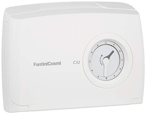 Fantini Cosmi C32 Cronotermostato Giornaliero con Orologio Meccanico a Cavalieri e Batterie, Bianco