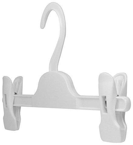Hangerworld Lot de 20 cintres en Plastique à Pinces pour Jupe/Pantalon Blanc - 28cm
