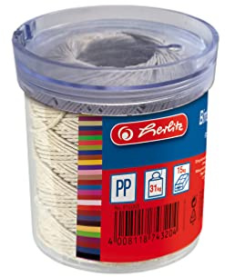Herlitz 8743205 Bindfaden, 120m, Pack-O-MAT (2 Dosen, Bindfaden | braun)