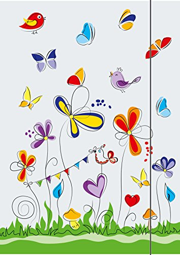 RNK Zeichenmappe für A3 mit Gummizug 310x440mm (Schmetterlinge, 1 Stück)