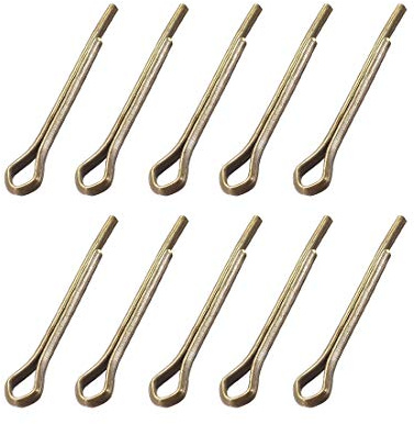 sourcing map 10Stk.Geteilter Splint 2mm x16mm(5/64 Zollx 5/8 Zoll) Befestigungsclip Golden