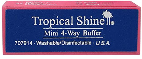 Tropical Shine Mini 4-Way Buffer Block, Medium/Fine - Smooth/Shine, 1 x 1 x 3 inch, Multicolor