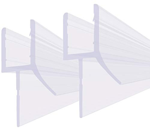 BIJON Duschdichtung 5mm - 6mm, 2x 80cm Duschtür-Dichtung für Glas | Dichtung Dusche Glastür, Duschkabinen-Dichtung, Duschlippendichtung, Abdichtung Dusche, Gummilippe - DU02-SET