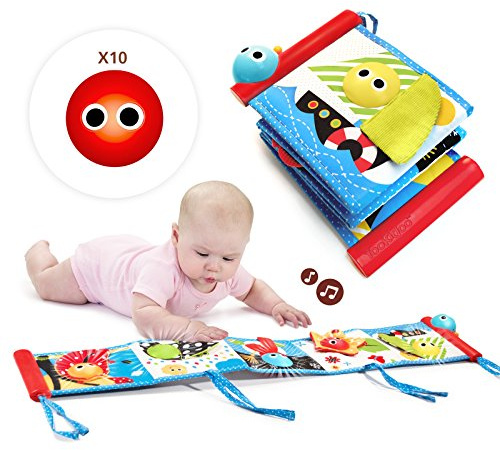 Yookidoo - Libro música y luces para bebé, libro blando musical que se ilumina interactivo para bebés de 0 a 36 meses