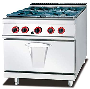 Ristoattrezzature Cucina a Gas - 4 Fuochi - Forno a Gas - S/70 80x70cm