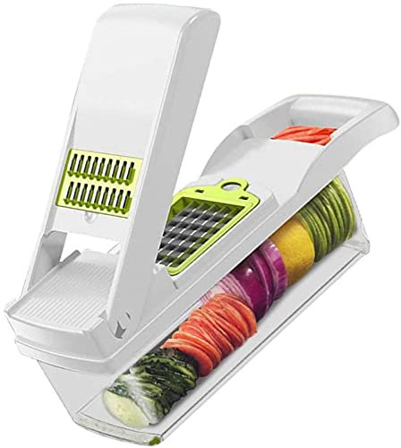 SXZHSM Vegetable Chopper Dicer Onion Chopper, Pro Food Chopper Vegetable Cutter Veggie Chopper and Dicers, Vegetable Slicer and Chopper for Kitchen, Mandolin Garlic Chopper with Container
